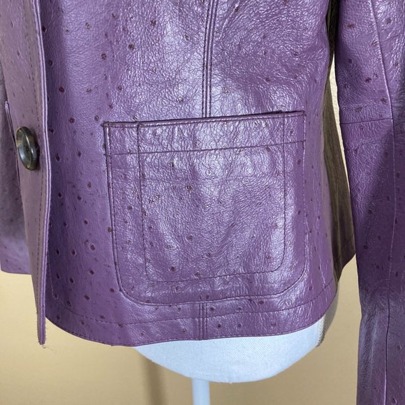 Chico's Ostrich Leather Jacket- size 4 (Chico's -0-) - Picture 7 of 12